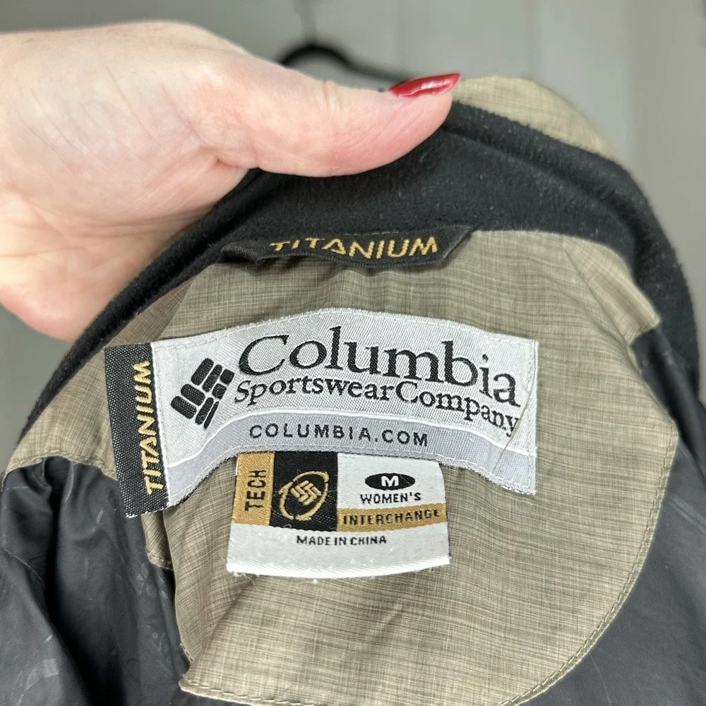 Columbia  Puffer Jacket Womens M Titanium Tech Down Insulated Interchange Bronze